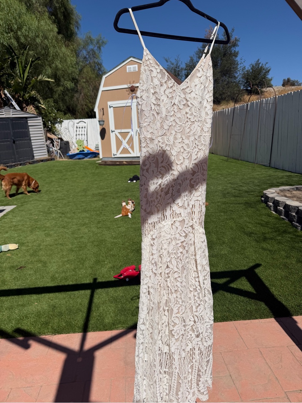 Lulu's Ivory Lace Maxi gown